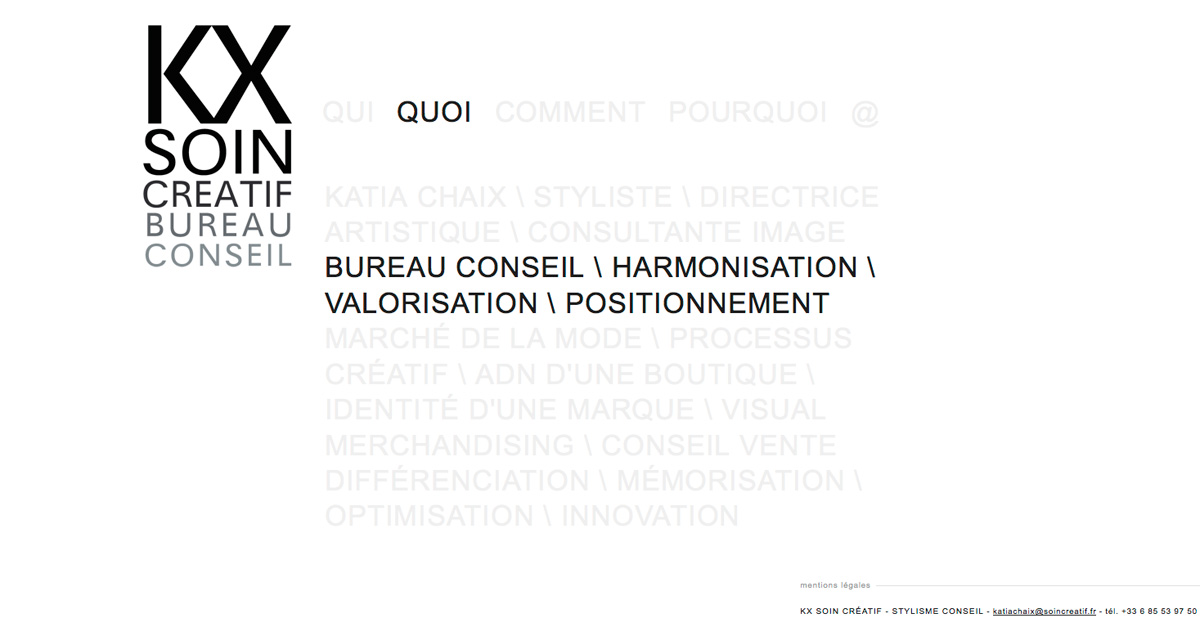 Le site de KX Soin créatif